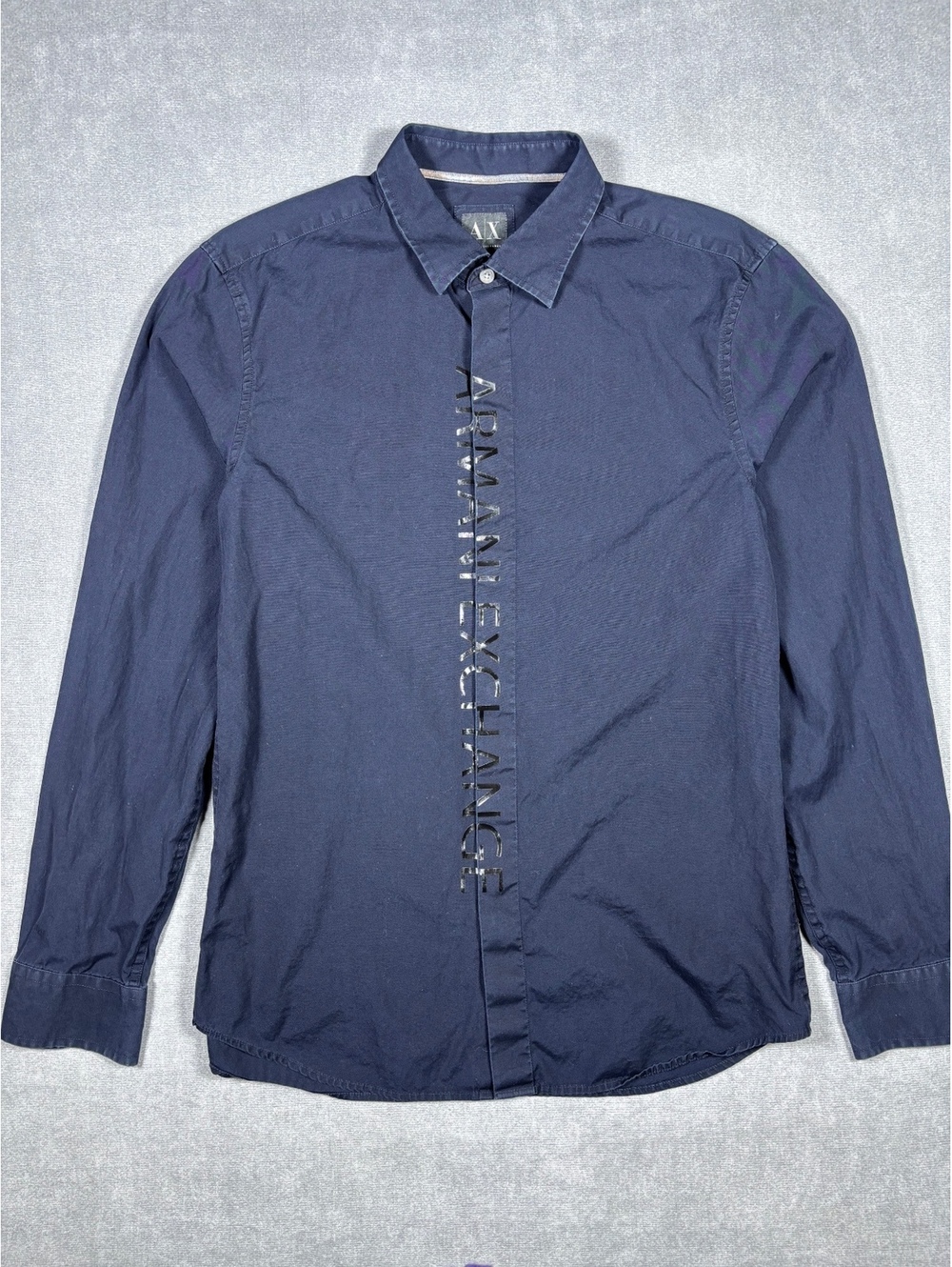 Armani Exchange Navy Blue Long Sleeve Button Down Shirt Size M